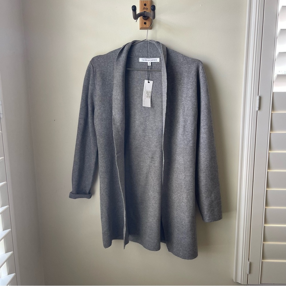 cupcakes & cashmere Heather Gray Open Cardigan